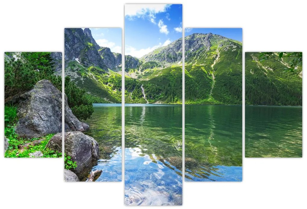 Tablou cu lac în munții Tatra (150x105 cm)