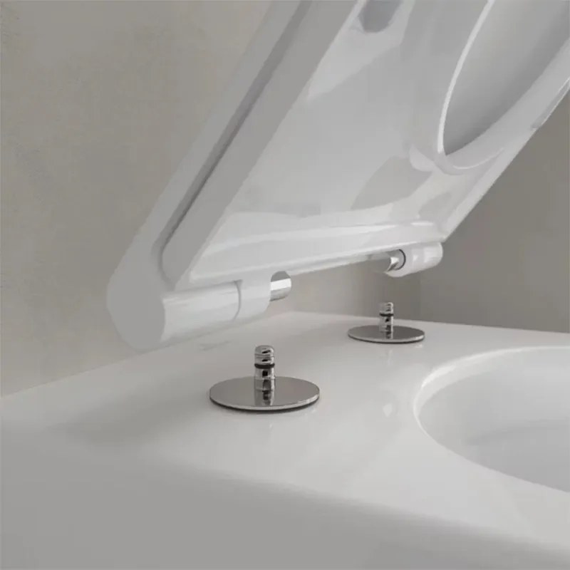 Set vas WC suspendat, Villeroy & Boch, Universo, cu capac soft close și quick release, alb