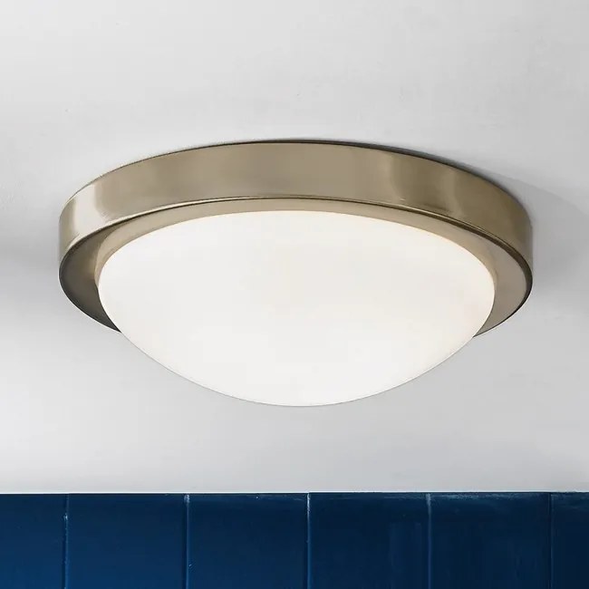 Plafoniera iluminat baie, protectie IP44, diametru 32cm, Fato antique brass