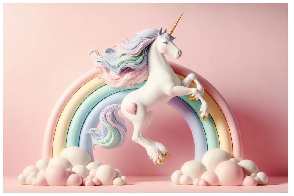 Tablou unicorn magic cu curcubeu