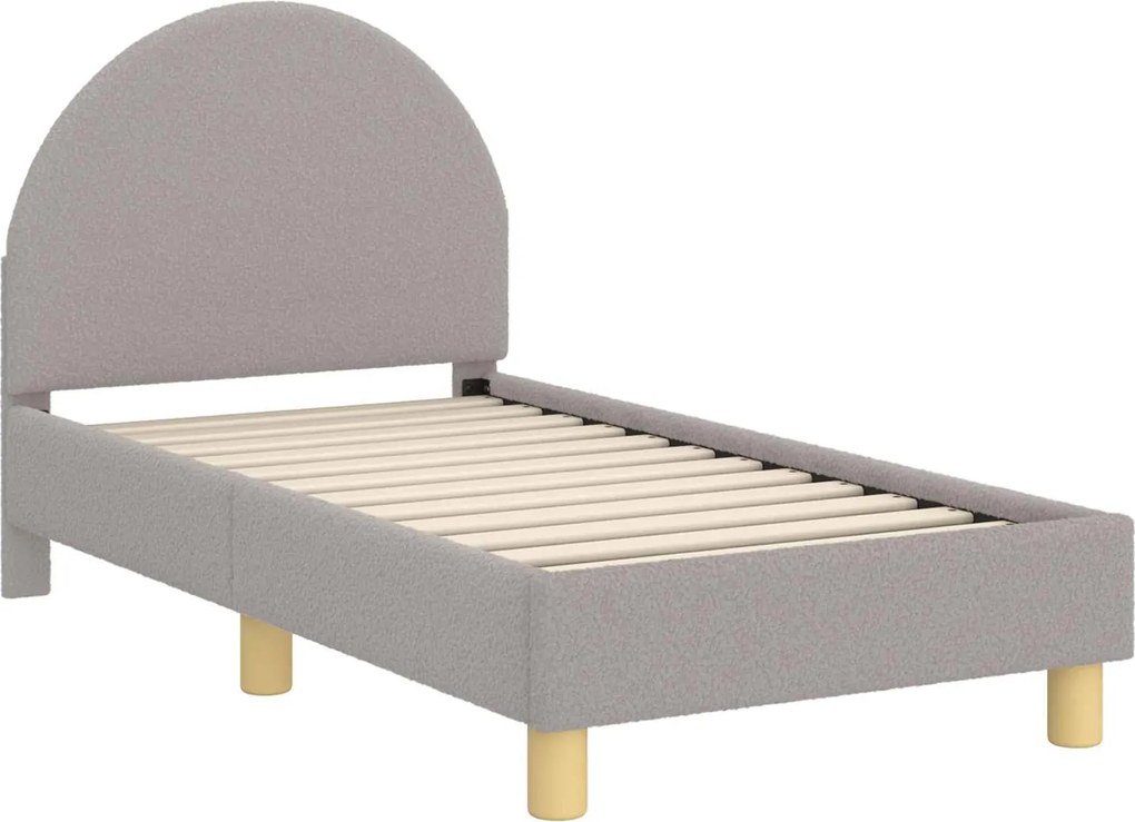 vidaXL Cadru de pat pentru copii cu spătar Gri deschis 70 x 140 cm