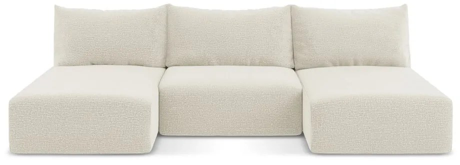 Colțar crem extensibil/cu spațiu de depozitare Kalena – Makamii