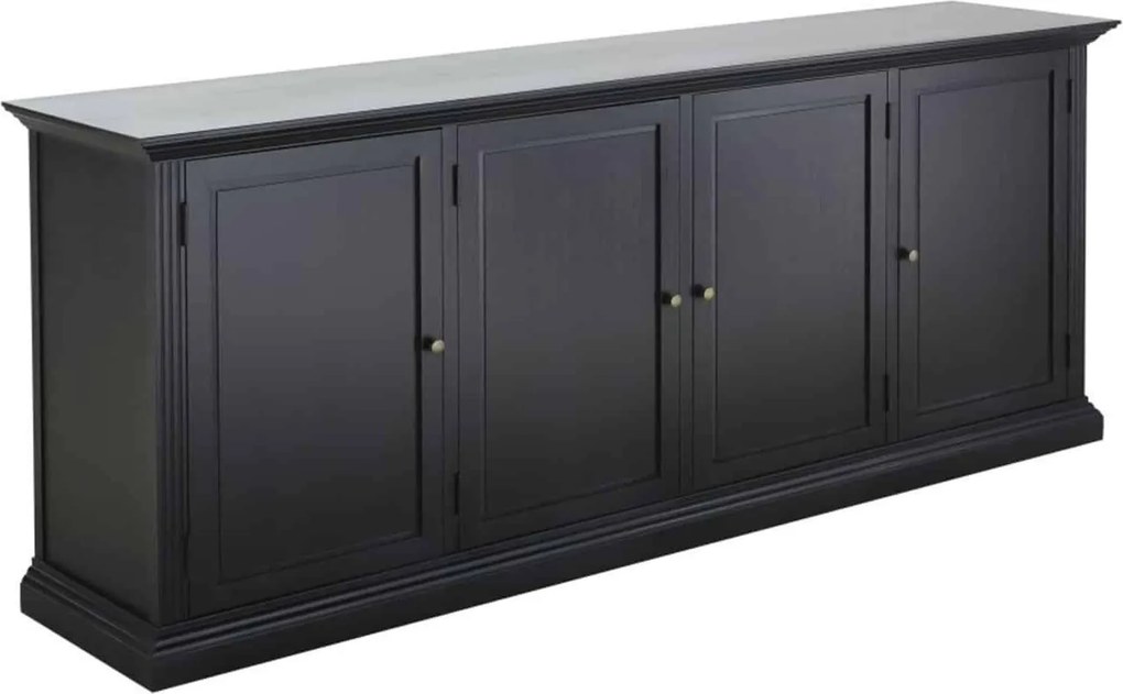 Comodă lemn masiv gri Noir Antracit, 210 × 45 × 85 cm