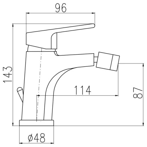 RAV Slezák CO145.0KZ - Baterie pentru bideu COLORADO, 14,3 cm, cu ventil de scurgere, auriu lucios