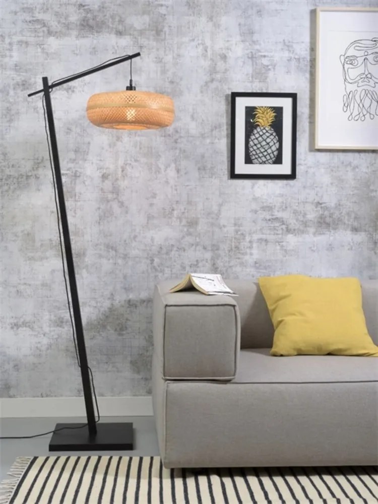 Lampadar eco din bambus Palawan negru/ natur, 40x15cm