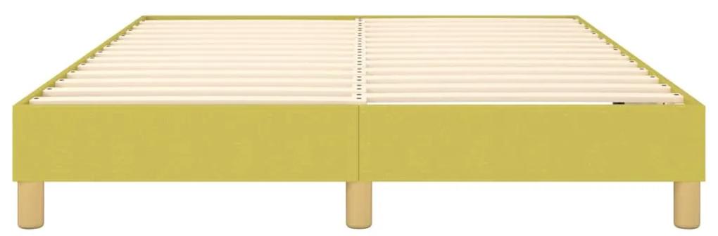 Cadru de pat box spring, verde, 140x190 cm, textil Verde, 25 cm, 140 x 190 cm