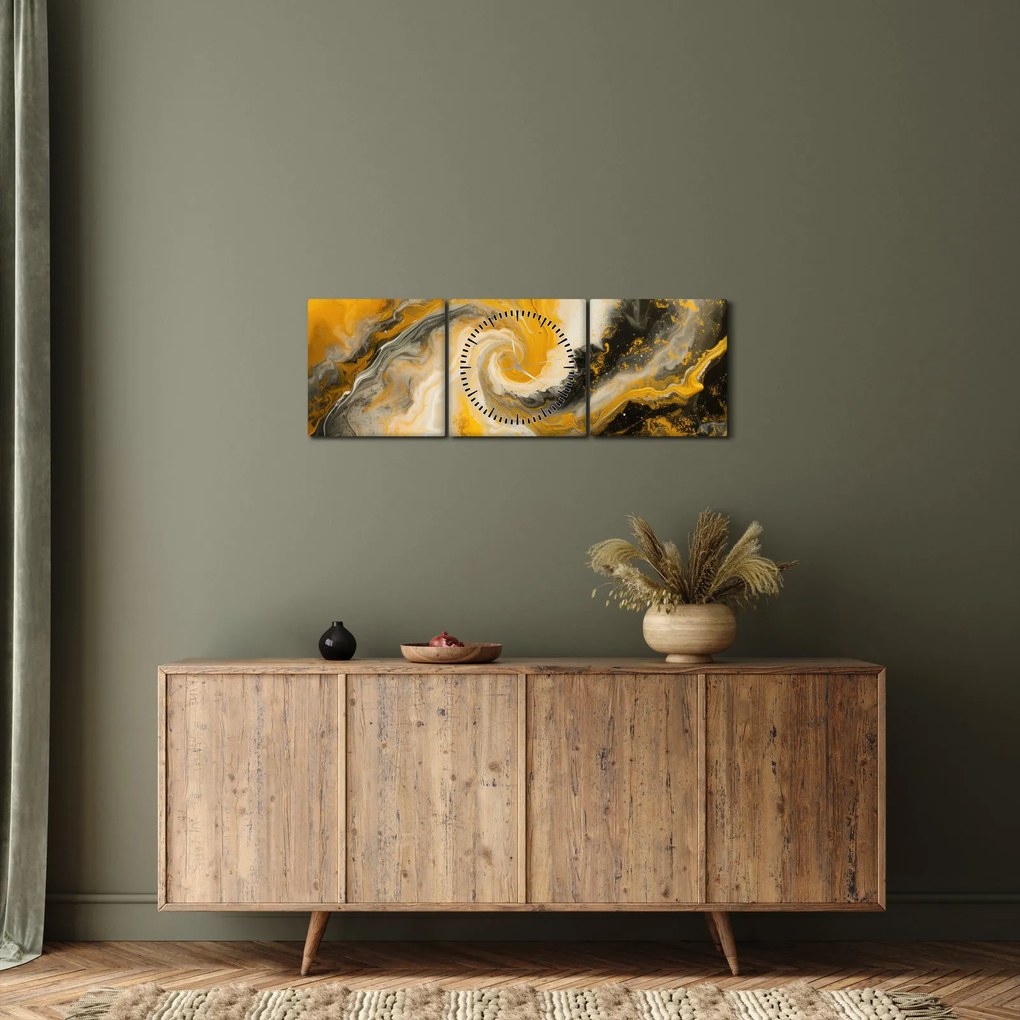Tablou - Abstractizare în spirală (cu ceas) (90x30 cm)