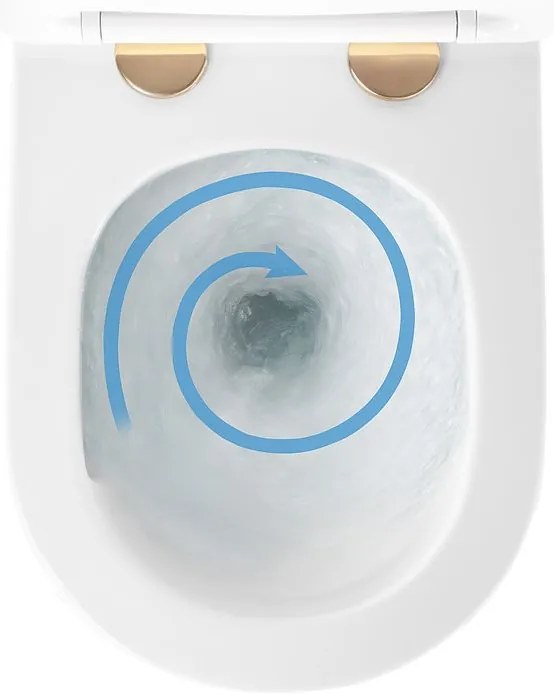 Vas WC suspendabil Rea Carlo Mini Tornado NFQ alb auriu