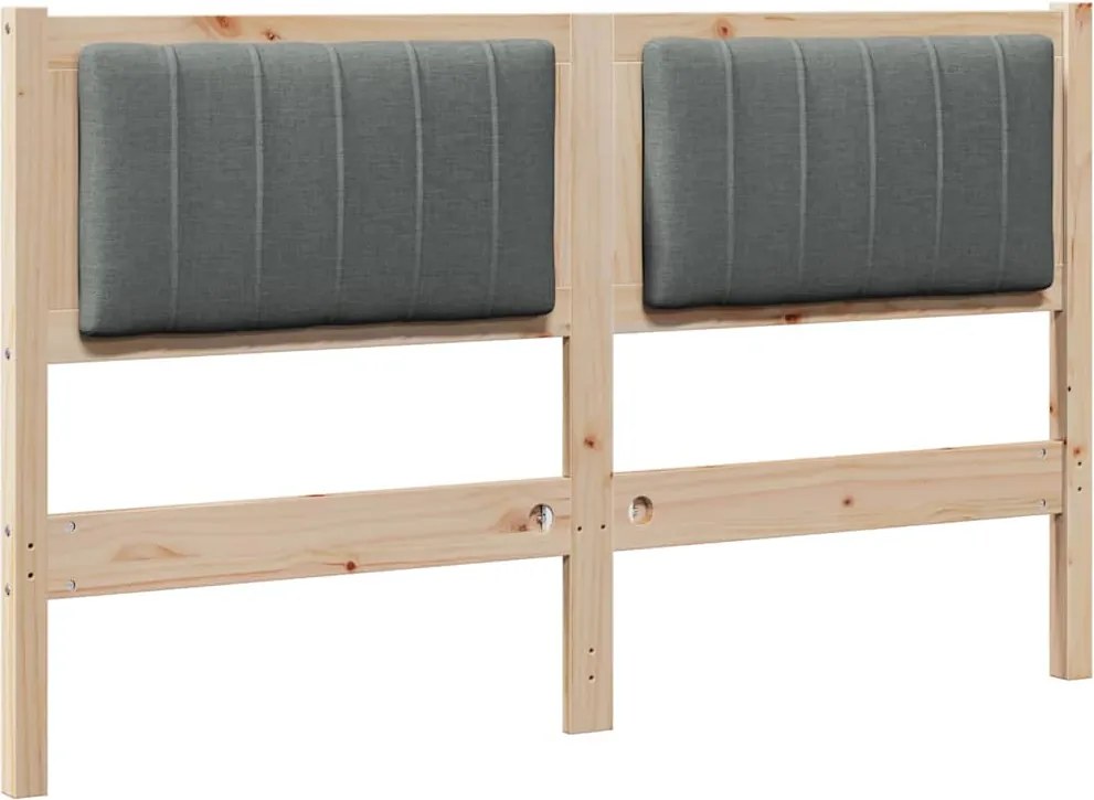 vidaXL Tăblie tapițată cu headboard Maro 140 cm Lemn de pin masiv