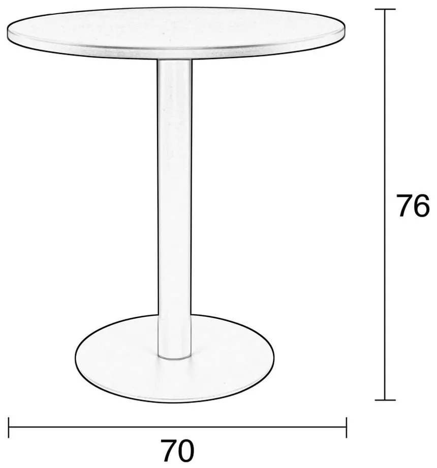 Masă de dining rotundă din metal ø 70 cm Metsu – Zuiver