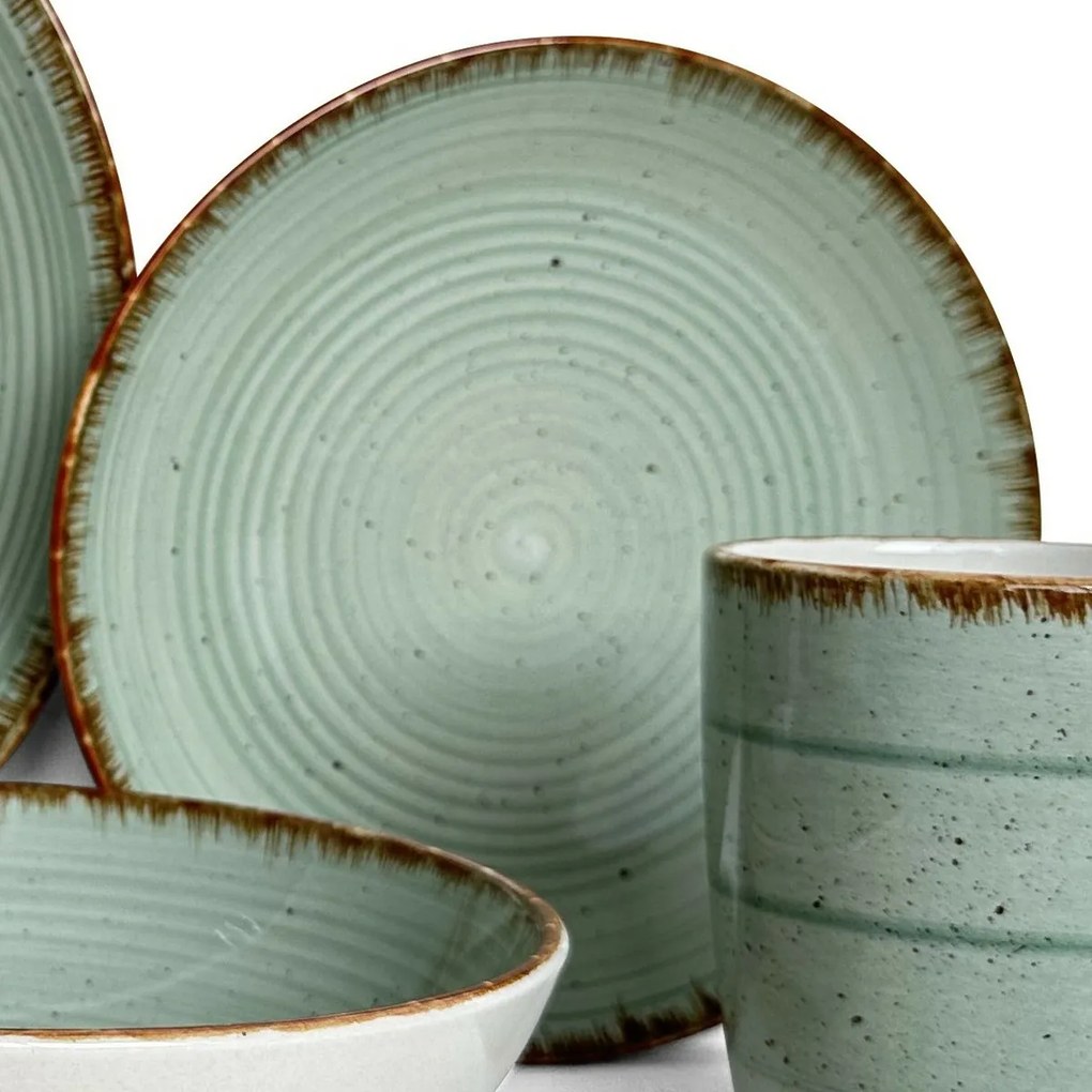 Banquet Set de tacâmuri Spiral Green, 30 bucăți