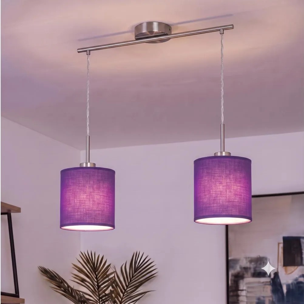 Brilagi - Lustră LED suspendată pe cablu NUBILA 2xE27/60W/230V mov