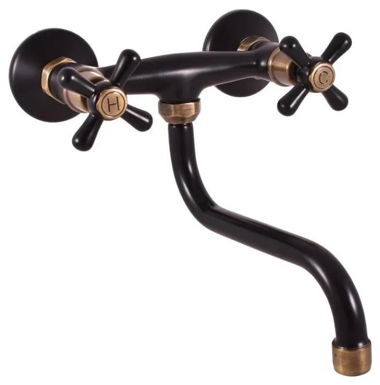 RAV Slezák MK101.5/21CMATSM - Baterie pentru chiuvetă/lavoar MORAVA RETRO negru/alamă