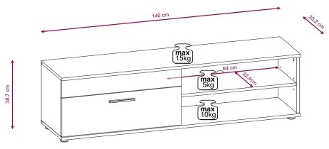 Compoziție pentru living BRICK alb/negru