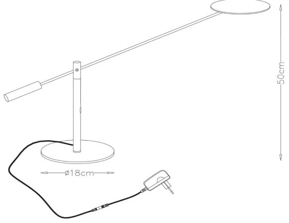 Lampă LED de masă dimabilă ANSELMO LED/9W/230V crom Lucide 19666/09/12