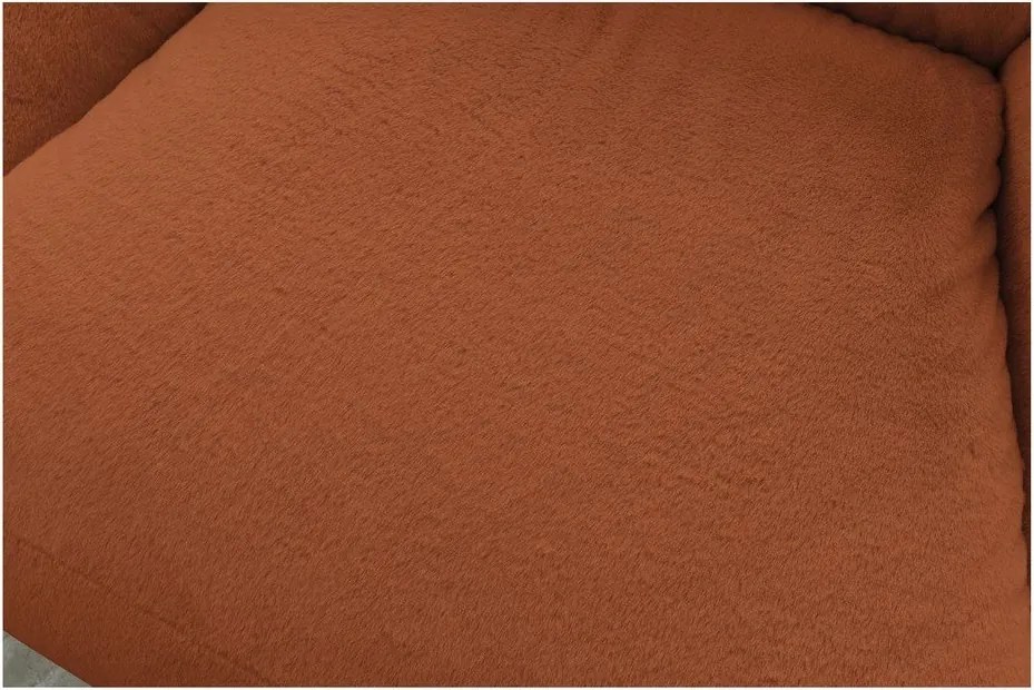 Fotoliu bean bag portocaliu cu tapițerie din blană artificială Lilibet – Bobochic Paris