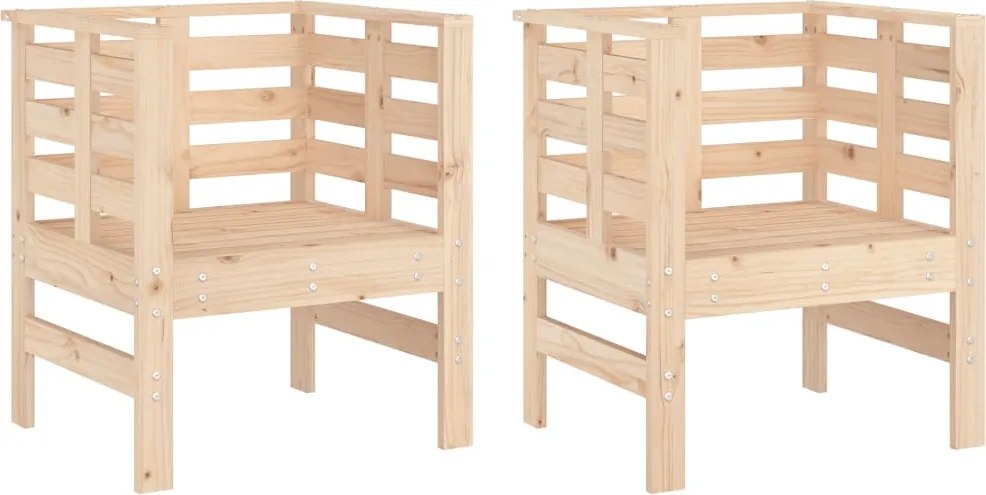 vidaXL Scaune de grădină, 2 buc., 61,5x53x71 cm, lemn masiv de pin