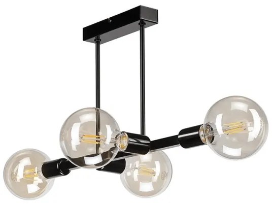 Lustră pe tijă ASTRID 4xE27/60W/230V neagră