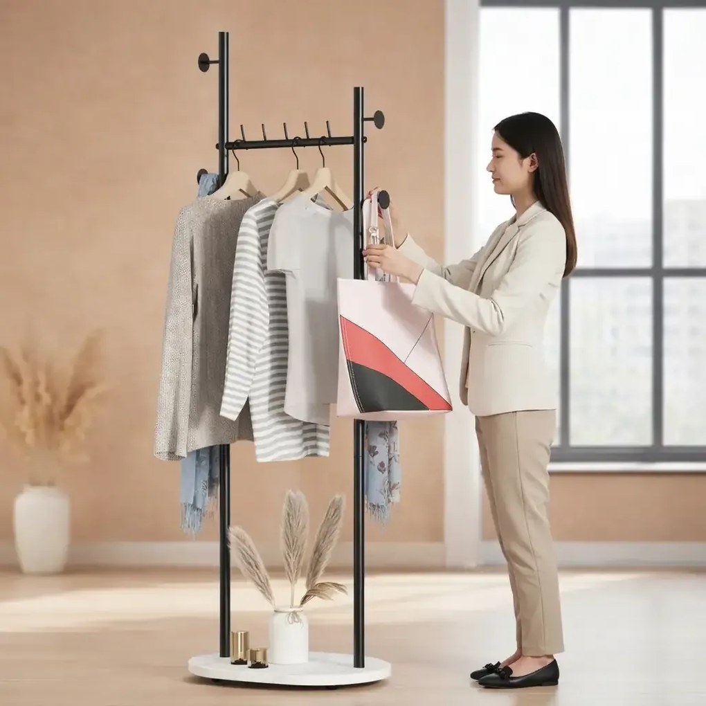 Cuier din metal ,culoare negru,170x58 cm