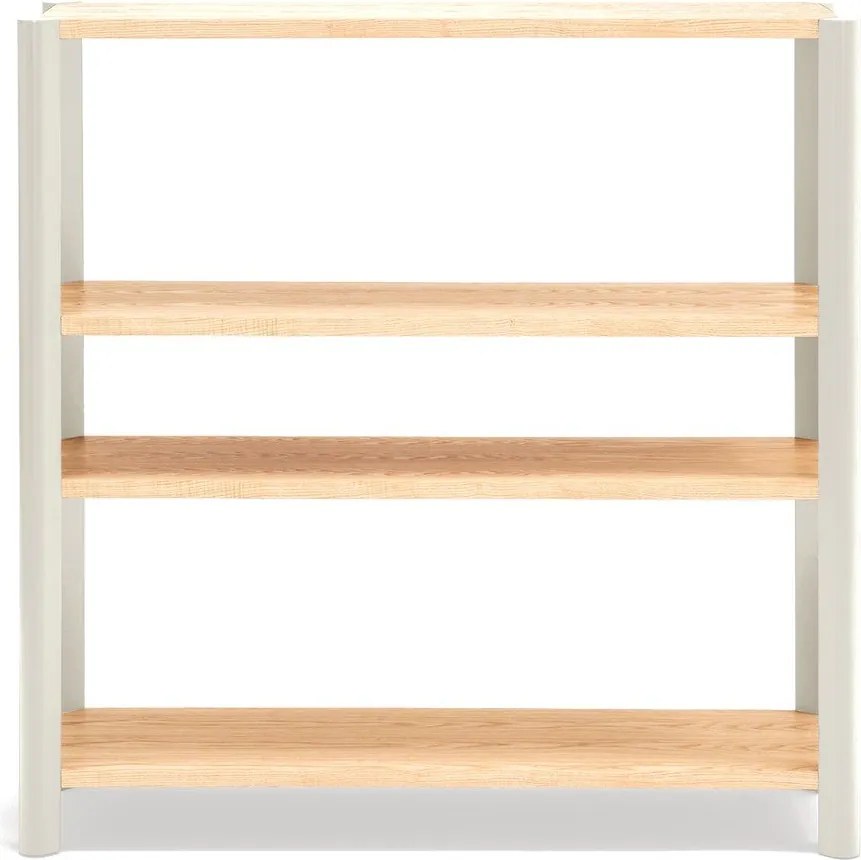 Etajeră crem/în culoare naturală deschisă cu aspect de lemn de stejar 126x128x43 cm Bona – Teulat