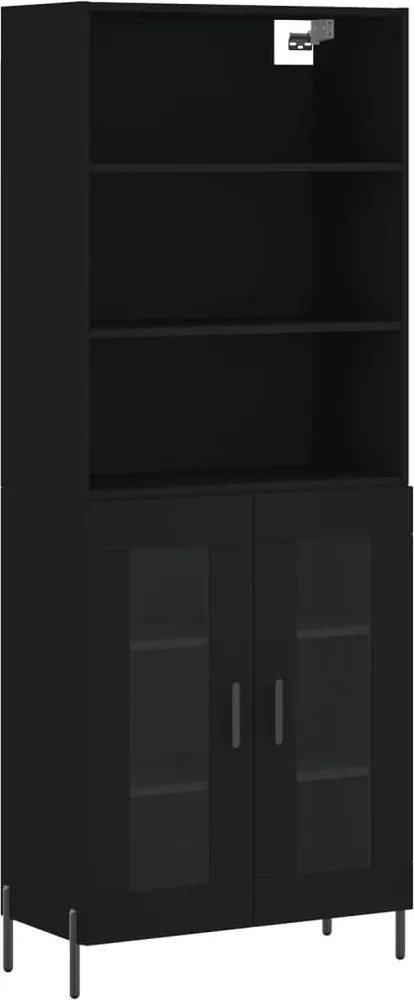 vidaXL Dulap înalt, negru, 69,5x34x180 cm, lemn compozit