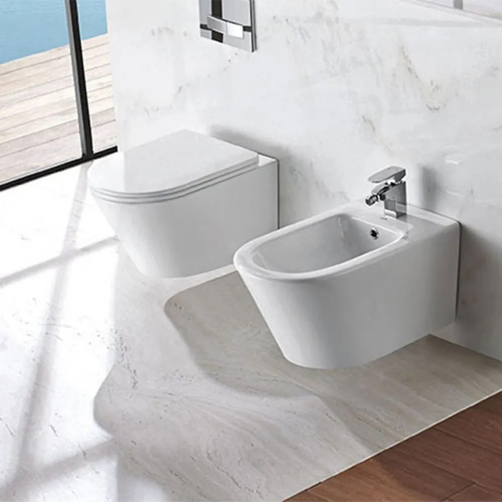 Toaletă Clement, montată pe perete, fără ramă