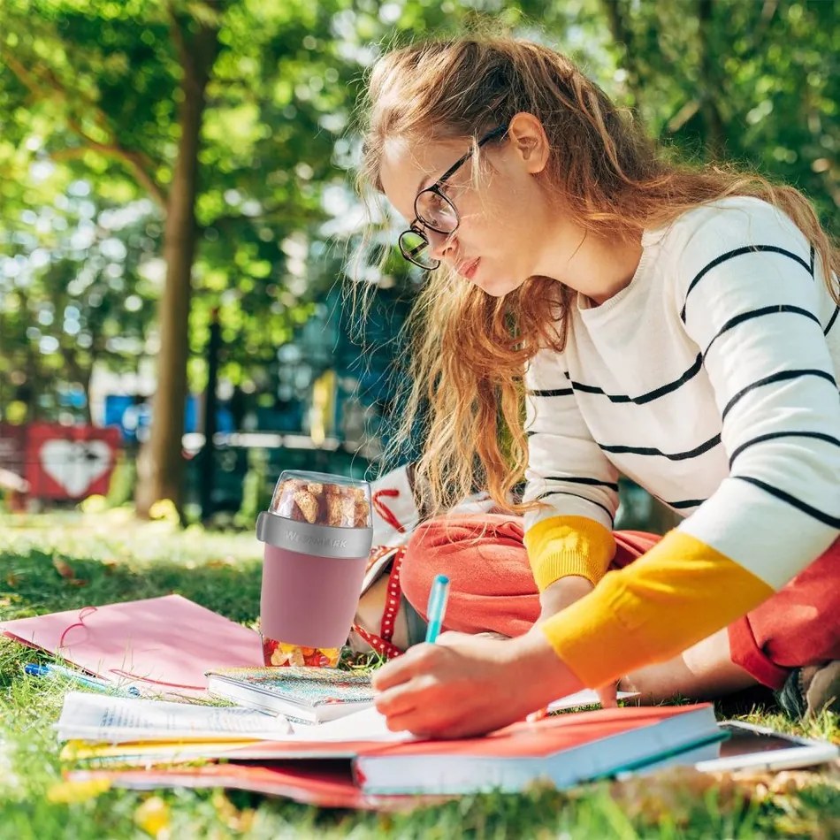 Recipient pentru alimente Westmark din trei piese,1150 ml, roz, L