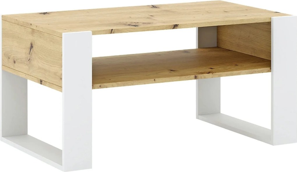 Masuta cafea CARA1, stejar artisan/alb, DTD laminat, 90x53x45 cm