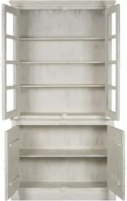Vitrina din lemn de mango, finisaj alb antichizat, " Library "