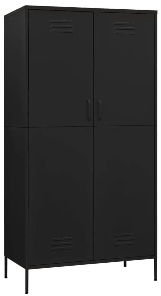 Sifonier, negru, 90x50x180 cm otel Negru, 1