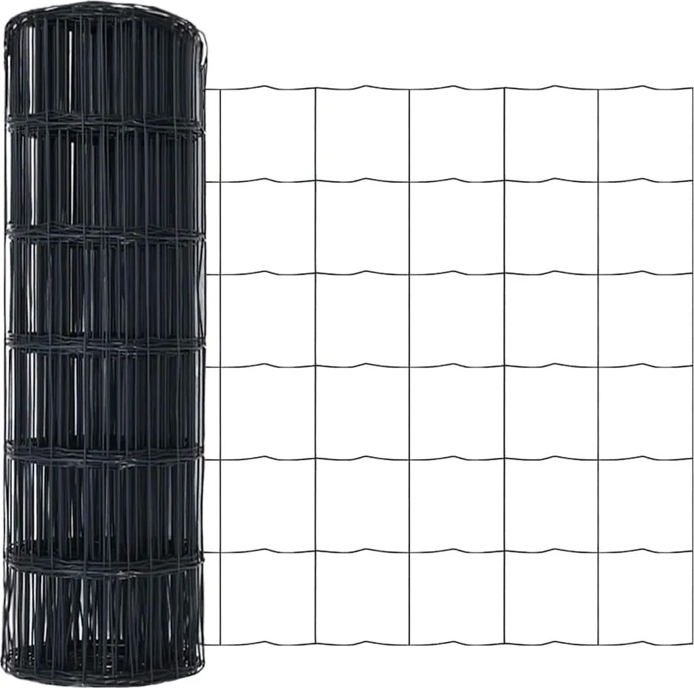 vidaXL Gard Euro Gri 0,4 x 10 m Fier acoperit cu PVC