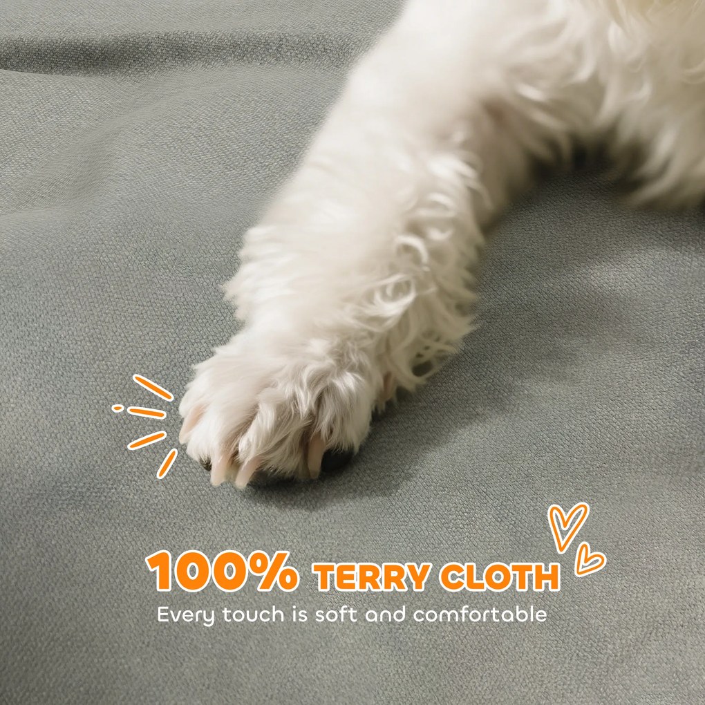 PawHut Canapea pentru Câini Moale cu Cotiere de Sprijin din Țesătură Gri | Aosom Romania