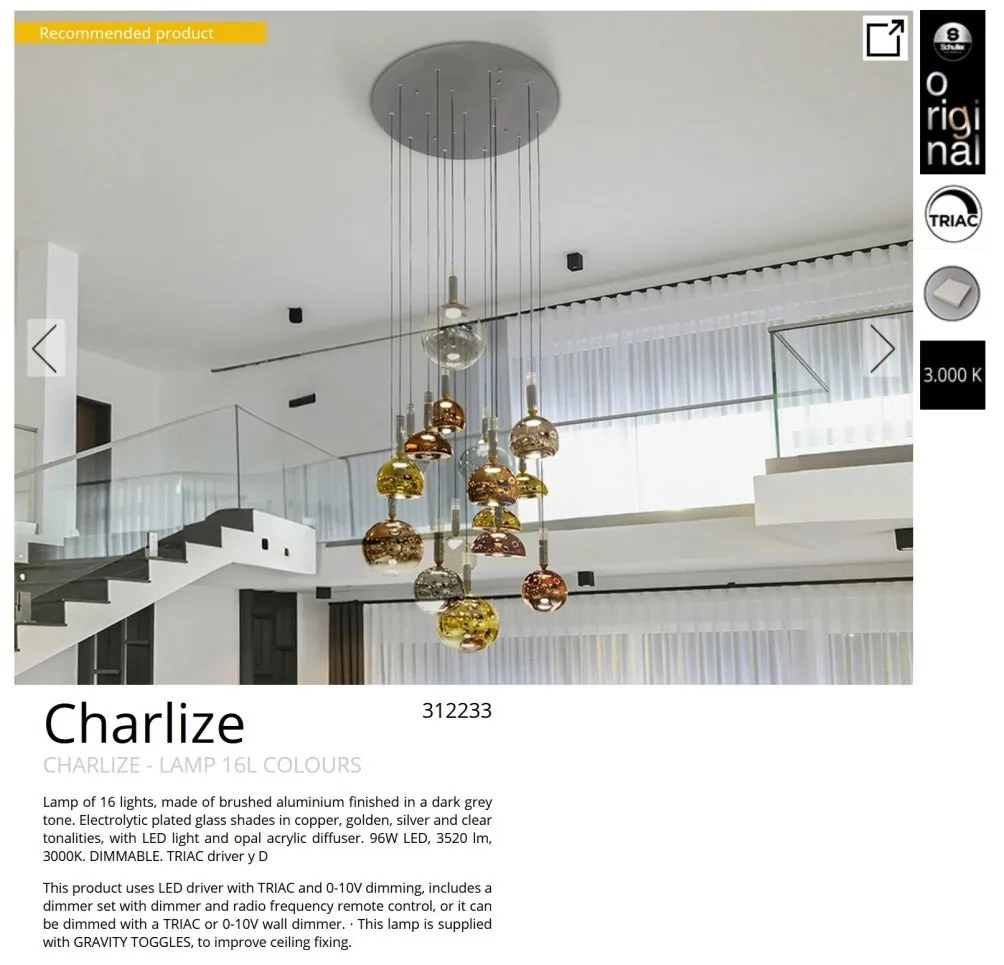 Lustra LED XXL casa scarii design decorativ Charlize 16L COLOURS