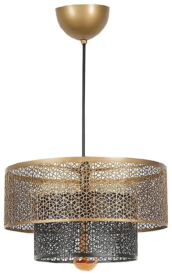 Lustră pe cablu 1xE27/40W/230V auriu/negru