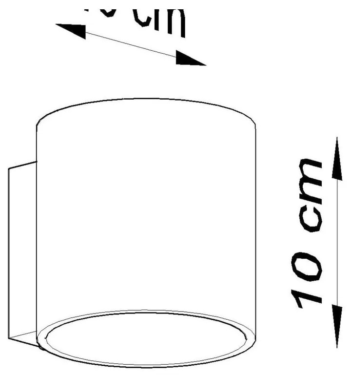 Aplică de perete albă ø 10 cm Roda – Sollux