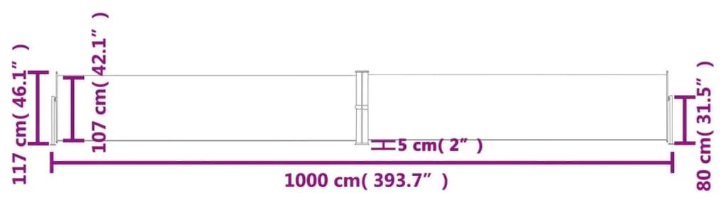 Copertina laterala retractabila, antracit, 117x1000 cm Antracit, 117 x 1000 cm