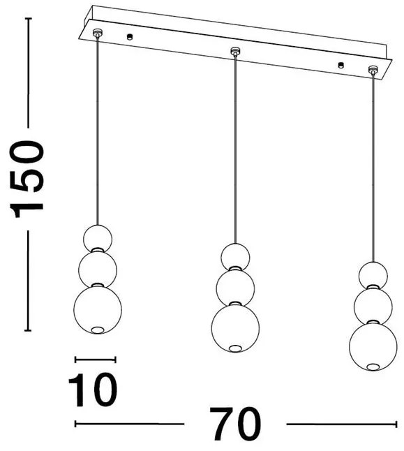 Lustra dimabila moderna cu 3 pendule LED FLEA