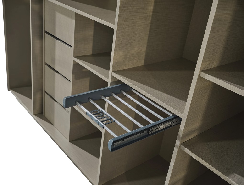 Set dormitor complet mdf 30 mm si metal - royal lav - crem/antracit cu auriu