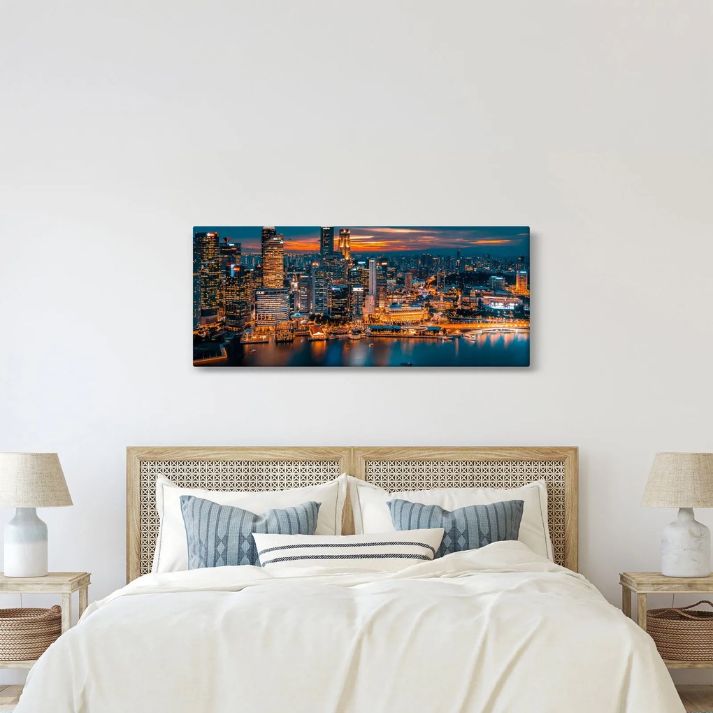 Tablou orașului nocturn (120x50 cm)