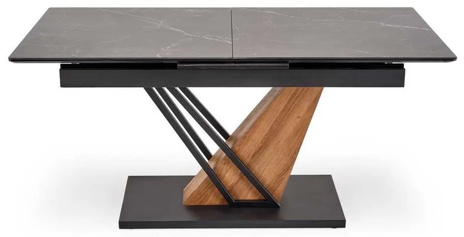 Masă de bucătărie Sterzo 140-180 x 90 cm, negru / stejar auriu