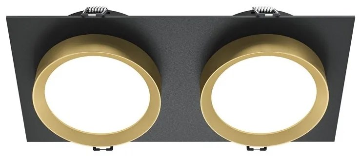 Spot incastrabil design tehnic Hoop 2 negru/auriu
