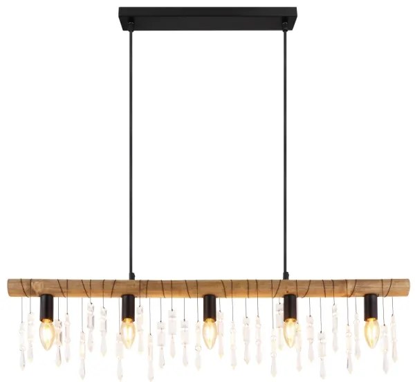 Globo 15532-5H - Lustră suspendată pe cablu KIRA 5xE14/40W/230V negru/maro