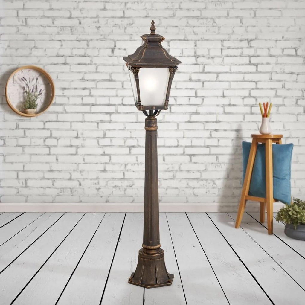 Stalp exterior stil clasic IP23 H115cm Aiko AL 11-1140/1 Patina OR