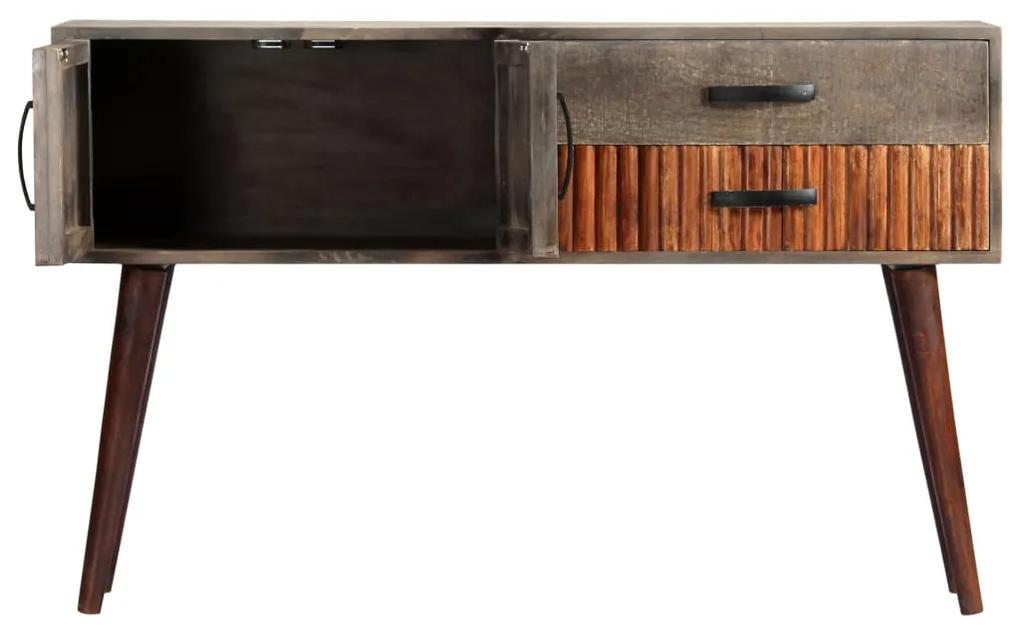 Masa consola, gri, 120x35x75 cm, lemn masiv de mango nefinisat