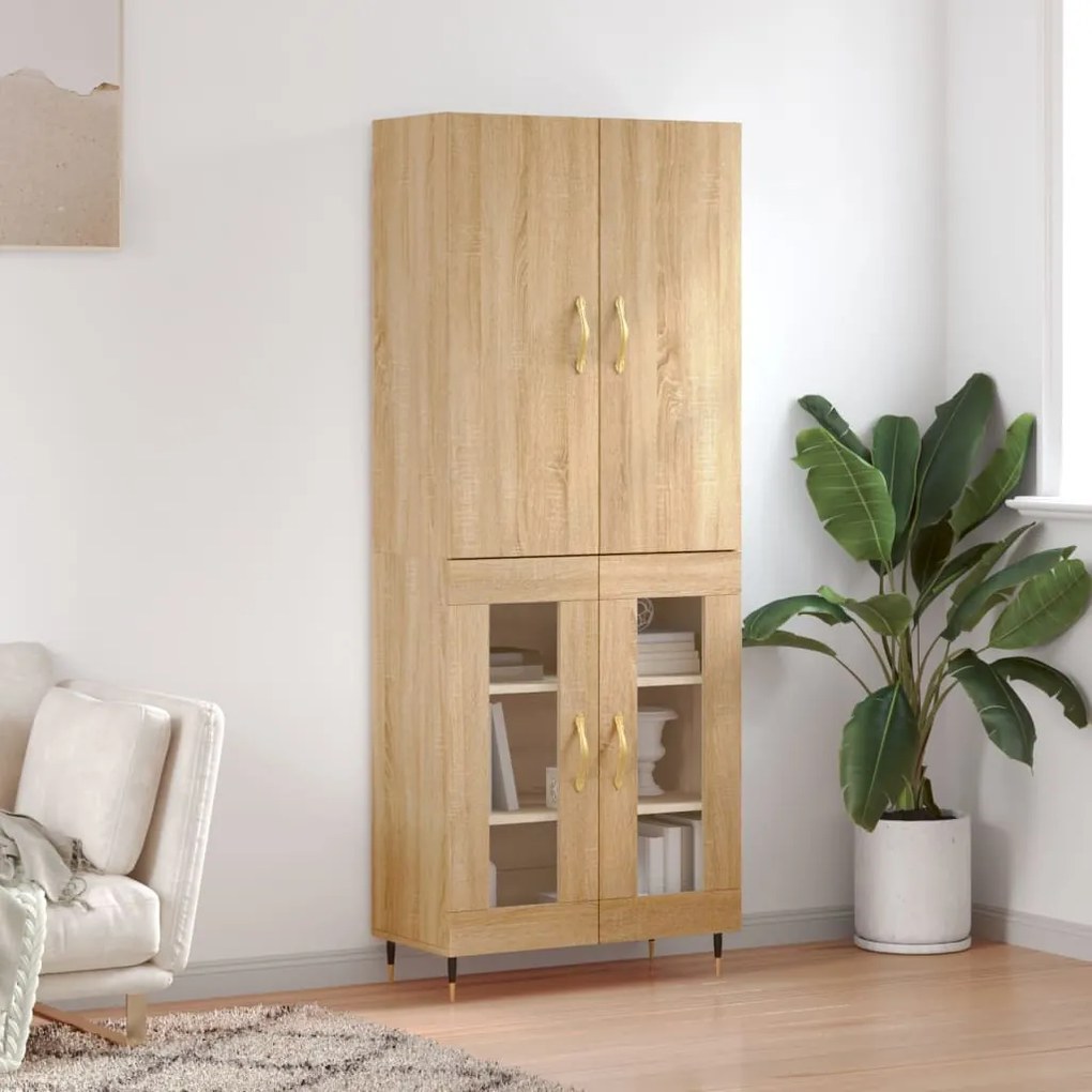 3195718 vidaXL Dulap înalt, stejar sonoma, 69,5x34x180 cm, lemn compozit