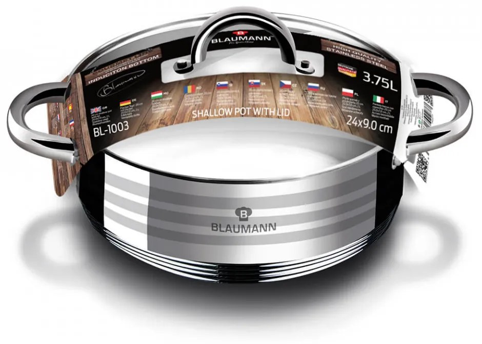 Cratita cu capac otel inoxidabil 24 cm Gourmet Line Blaumann BL 1003