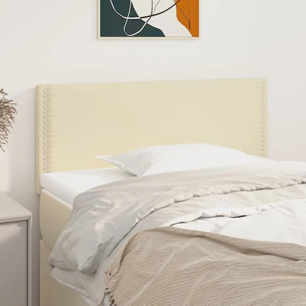 vidaXL Tăblie de pat, crem, 100x5x78/88 cm, piele ecologică