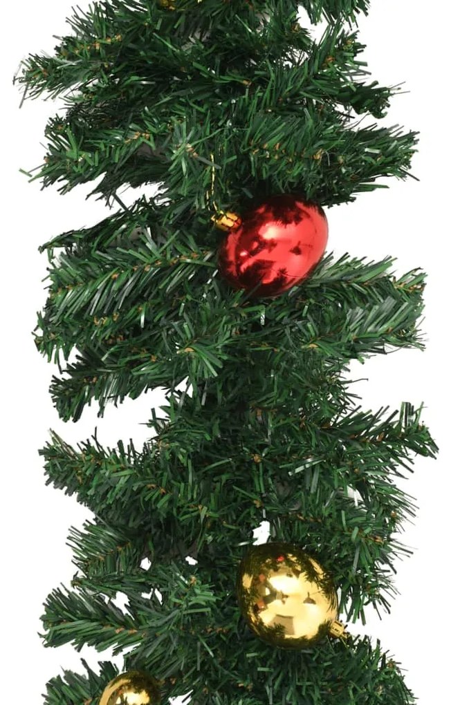 Ghirlande de Craciun cu globuri, 4 buc., verde, 270 cm, PVC 4, Multicolour
