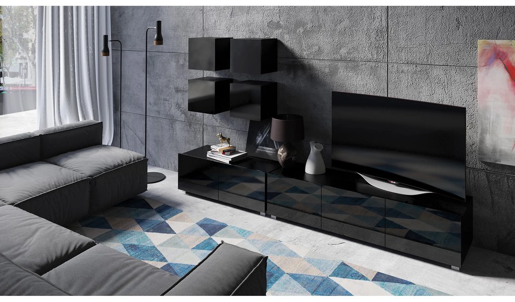Mobilier living Calabria C18 (Negru) (fără iluminat). 1051670