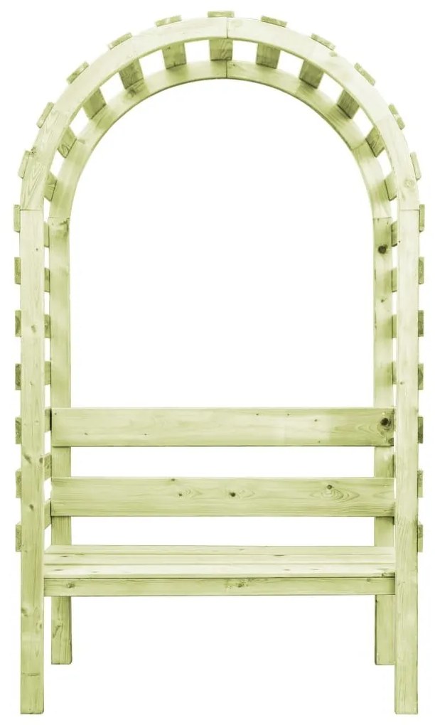 Pergola de gradina cu banca, 130x60x230 cm, lemn de pin tratat